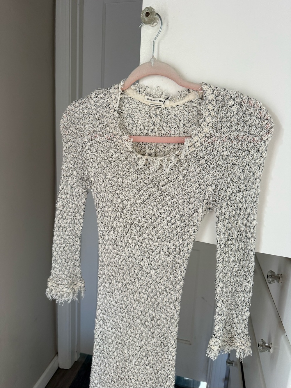 Isabel Marant Cream Knit Long Sleeve Maxi Dress - Picture 2 of 7